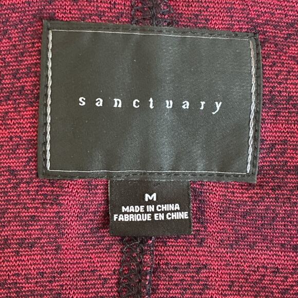 Sanctuary Anthropologie Red & Navy Windowpane Drape Wrap Cardigan Jacket MED - Picture 3 of 10